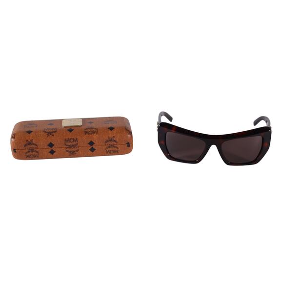 MCM Rectangle Cat Eye Sunglasses - Red Havana / Brown - NWT - Picture 8 of 8